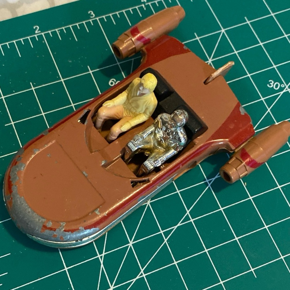 VTG 1978 Kenner Star Wars General Mills Land Speeder W/Luke Skywalker & C-3PO